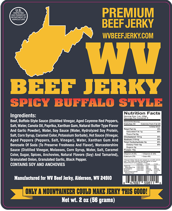 WV Beef Jerky - Spicy Buffalo Style